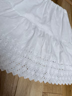 Pale Blossom: Vintage White Floral Skirt