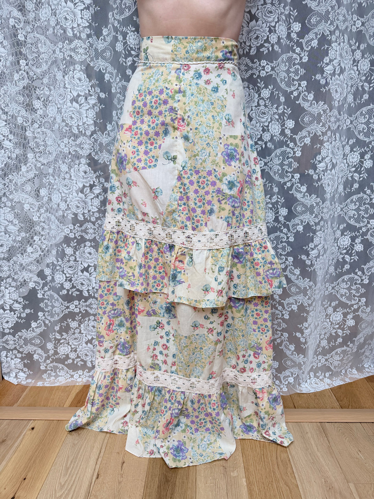 Prairie Girl: Vintage Louis Caring Floral Maxi Skirt