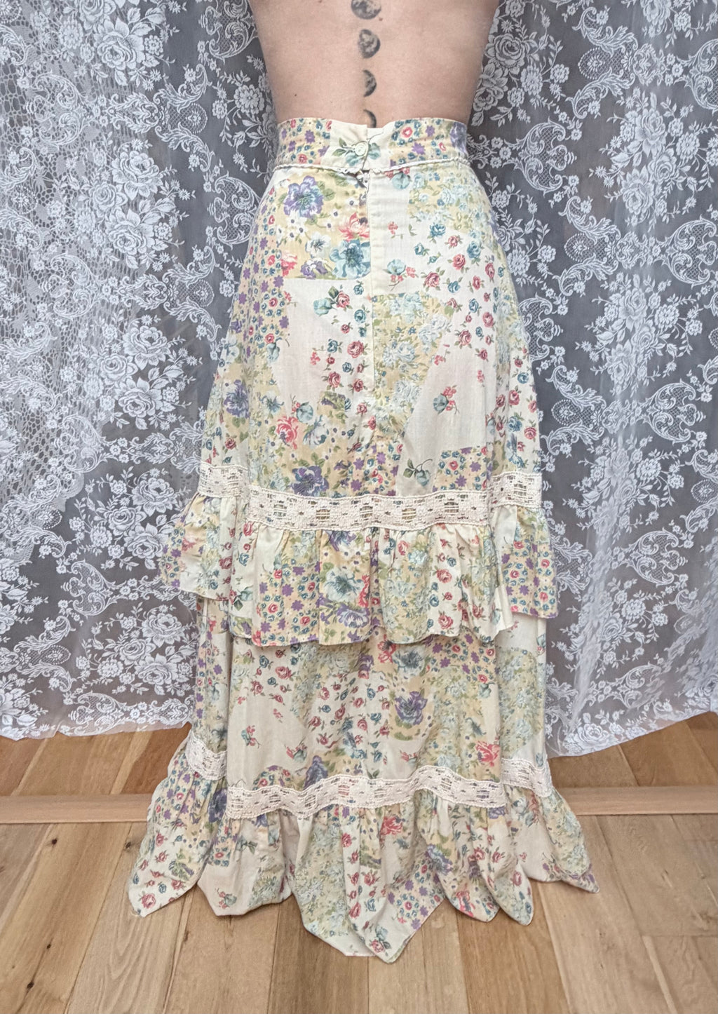 Prairie Girl: Vintage Louis Caring Floral Maxi Skirt