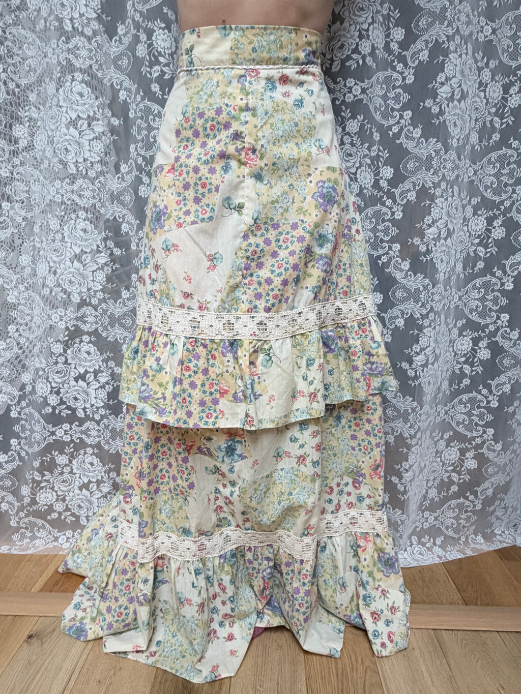 Prairie Girl: Vintage Louis Caring Floral Maxi Skirt