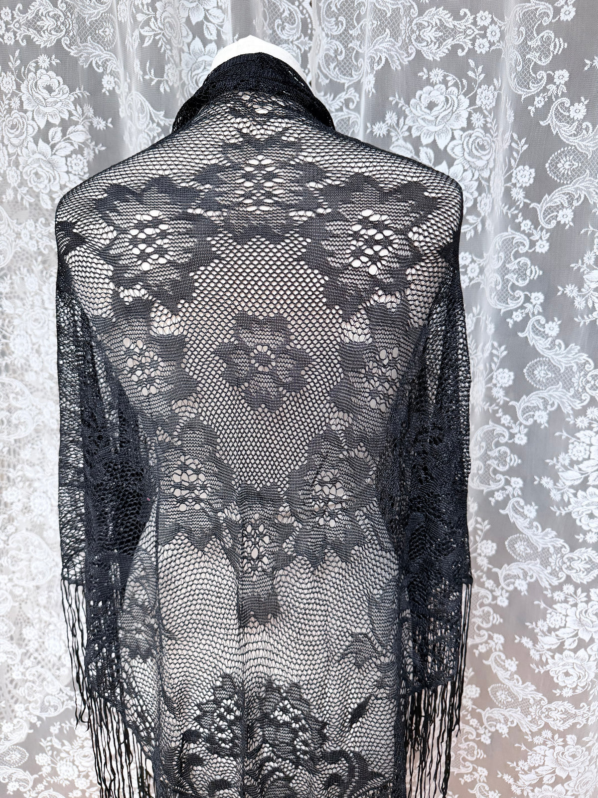Sisters of the Moon: Vintage 1970s Black Crochet Stevie Nicks Shawl