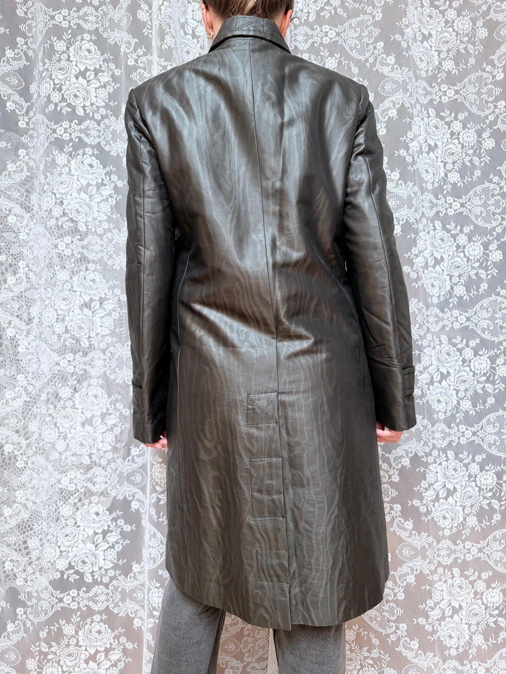 Vintage 1990s/Y2K Versace Jeans Couture Black Trench Coat