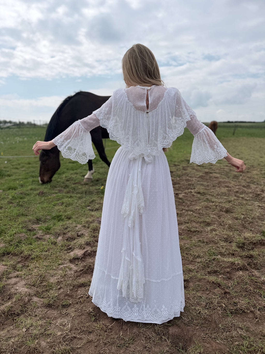 Very Rare 1970s Laura Ashley Boho Prairie Wedding Dress