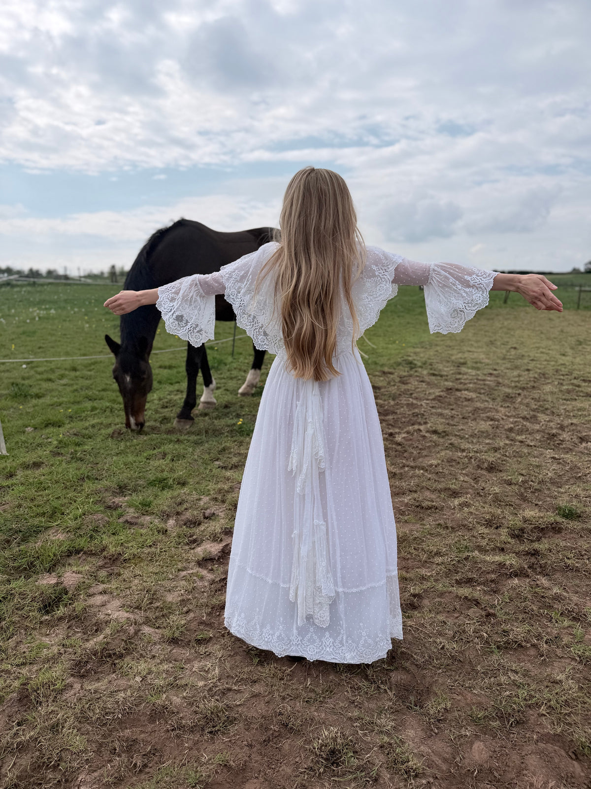Very Rare 1970s Laura Ashley Boho Prairie Wedding Dress