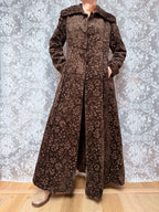Beautiful Vintage 1960s Heavy Velvet Carpet Coat with Dagger Collar | Elgee of London