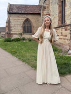 Vintage 1970s Anna Belinda Oxford Silk Wedding Dress