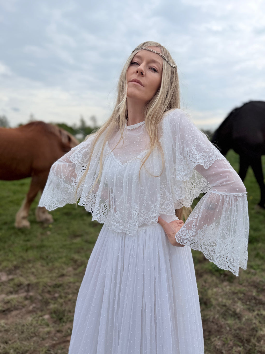 Very Rare 1970s Laura Ashley Boho Prairie Wedding Dress