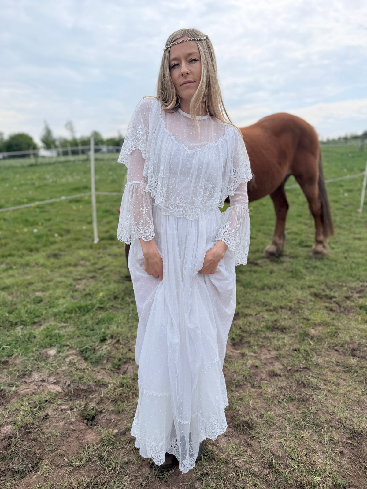 Very Rare 1970s Laura Ashley Boho Prairie Wedding Dress