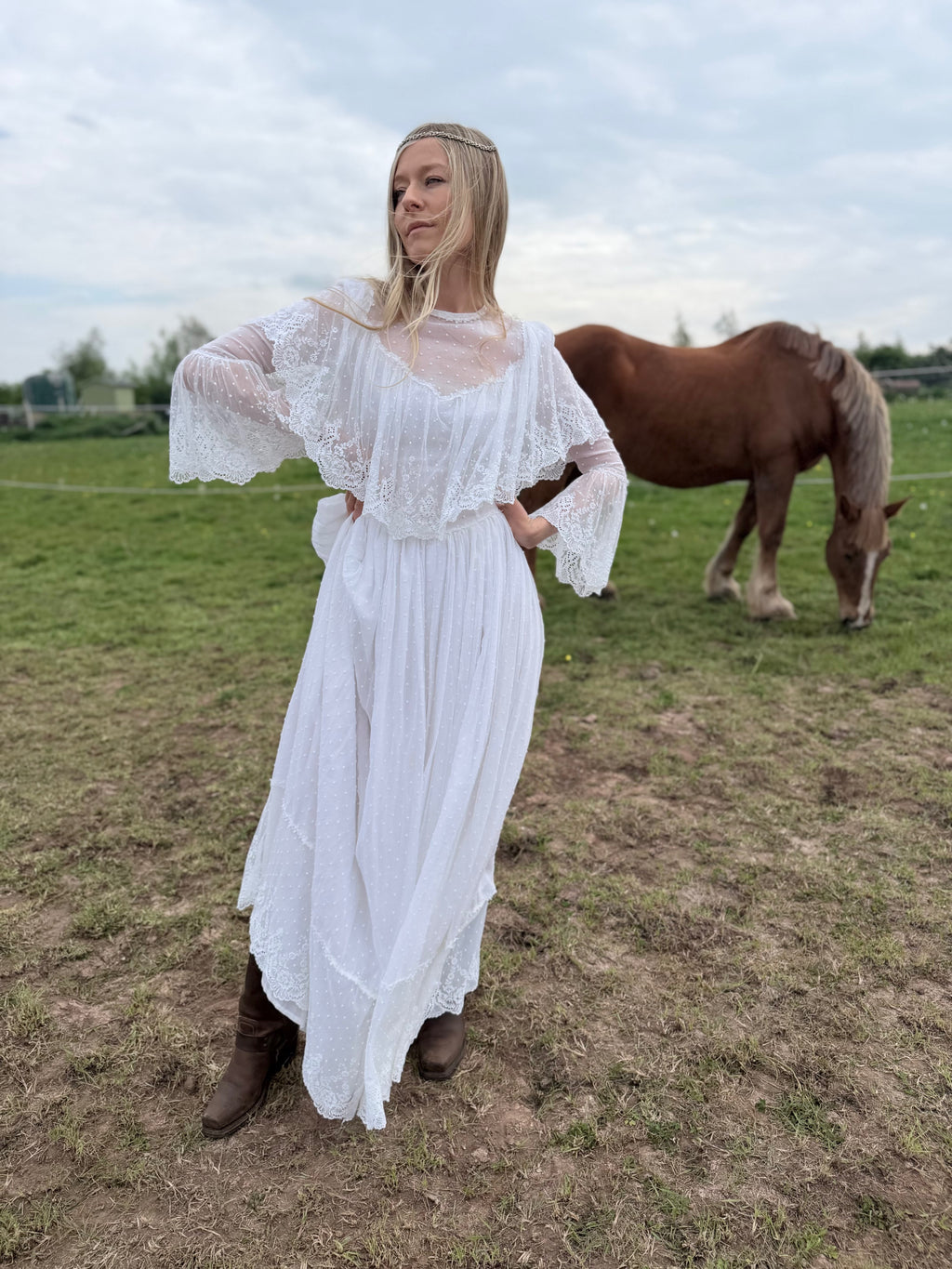 Very Rare 1970s Laura Ashley Boho Prairie Wedding Dress