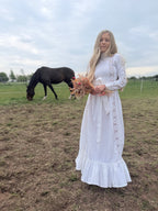 1970s Laura Ashley Edwardian Prairie Wedding Dress