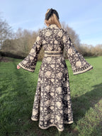 The Florence Bell Sleeve Dress in Black | Traditionally Made & Block Printed