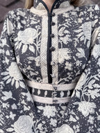 The Florence Bell Sleeve Dress in Black | Traditionally Made & Block Printed