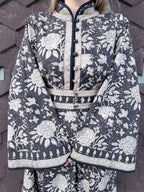 The Florence Bell Sleeve Dress in Black | Traditionally Made & Block Printed