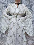 The Maria: Vintage 1970s Bell Sleeve Floral Maxi Dress