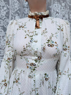 The Maria: Vintage 1970s Bell Sleeve Floral Maxi Dress