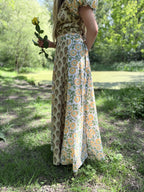 The Goldie Wrap Skirt in Clementine | Handmade Block Print Wrap Skirt