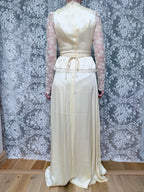 Vintage 1970s Candi Jones Bridal Peplum Dress
