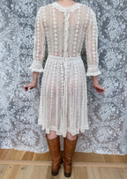 The Annabelle: Vintage 1970s Handmade Crochet Midi Dress