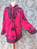 Pink Afghan 1960s/1970s Embroidered Jacket Dress