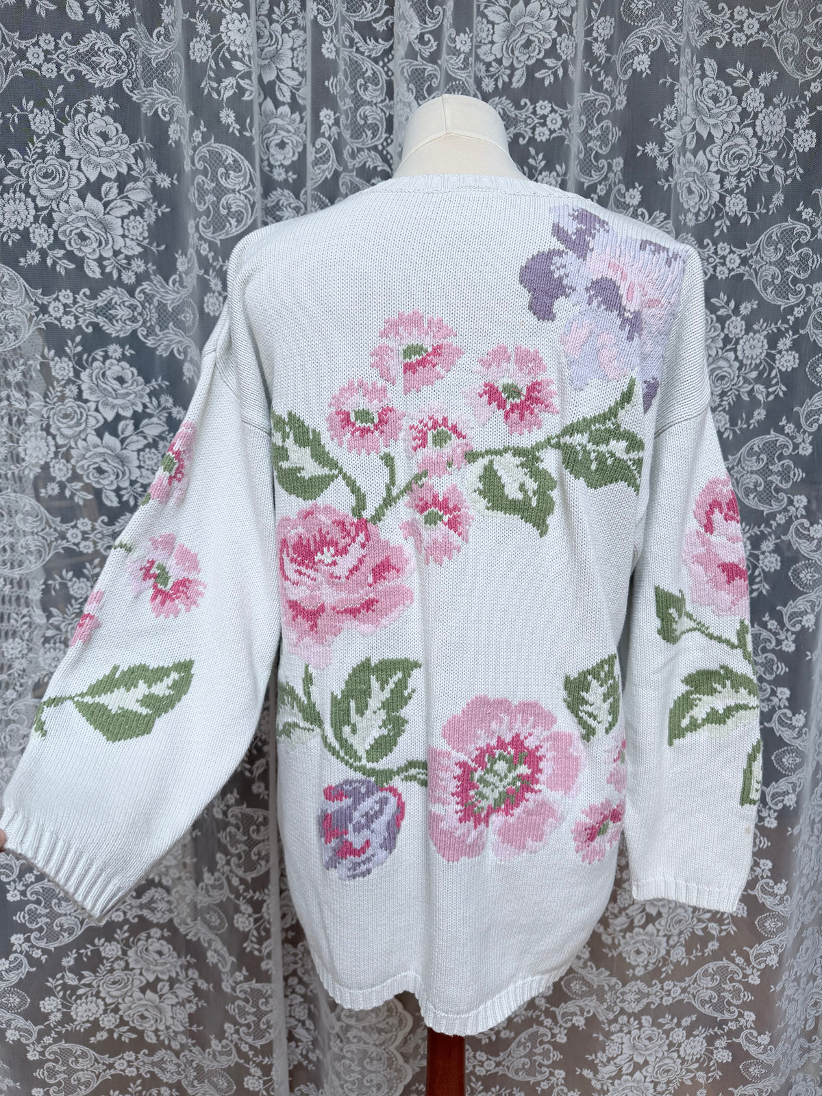 Vintage Laura Ashley Pastel Floral Cotton Jumper