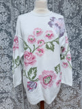 Vintage Laura Ashley Pastel Floral Cotton Jumper