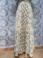 The Goldie Wrap Skirt in Clementine | Handmade Block Print Wrap Skirt