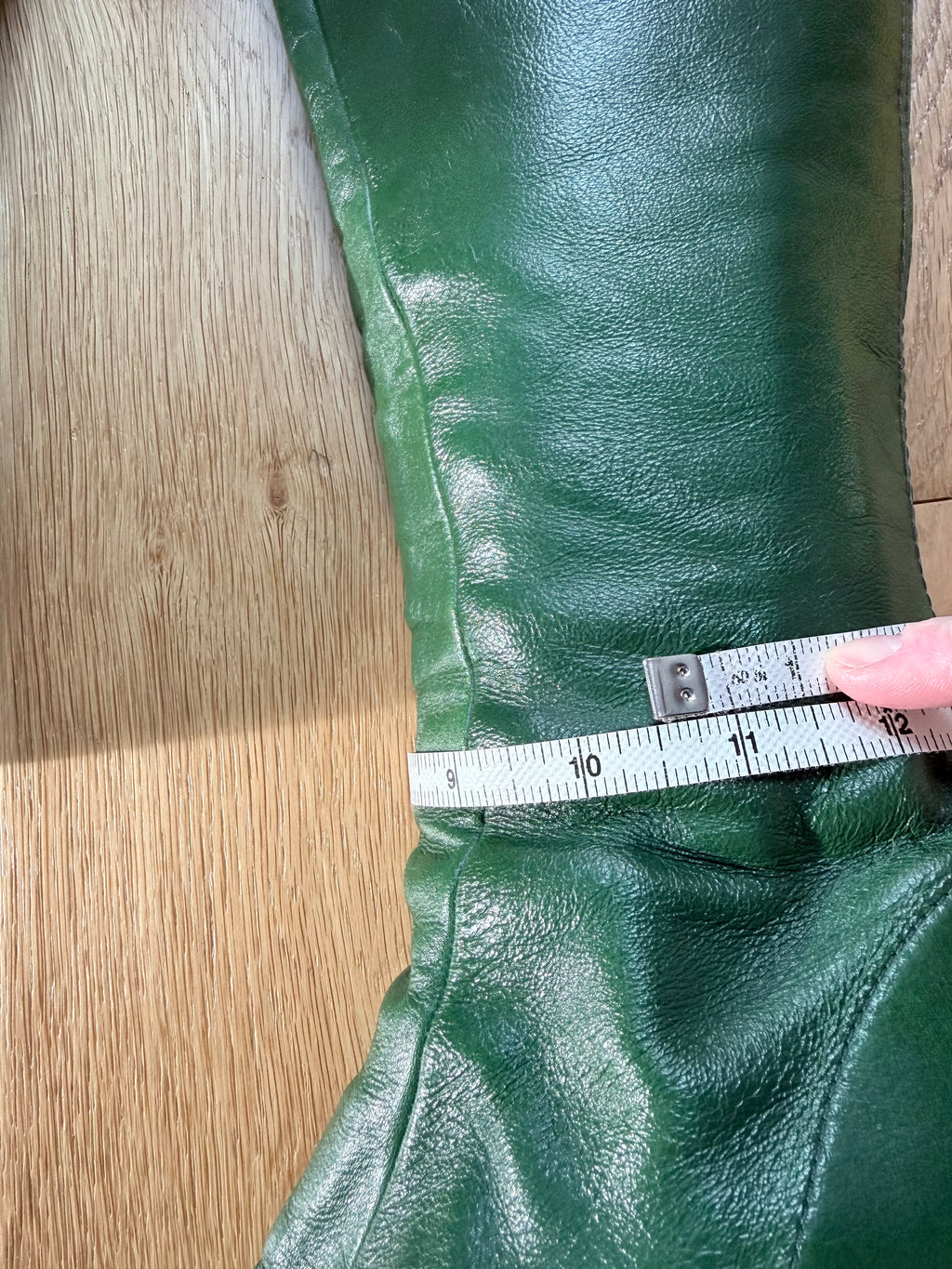 1960s/1970s Vintage Green Leather Gogo Boots