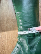 1960s/1970s Vintage Green Leather Gogo Boots