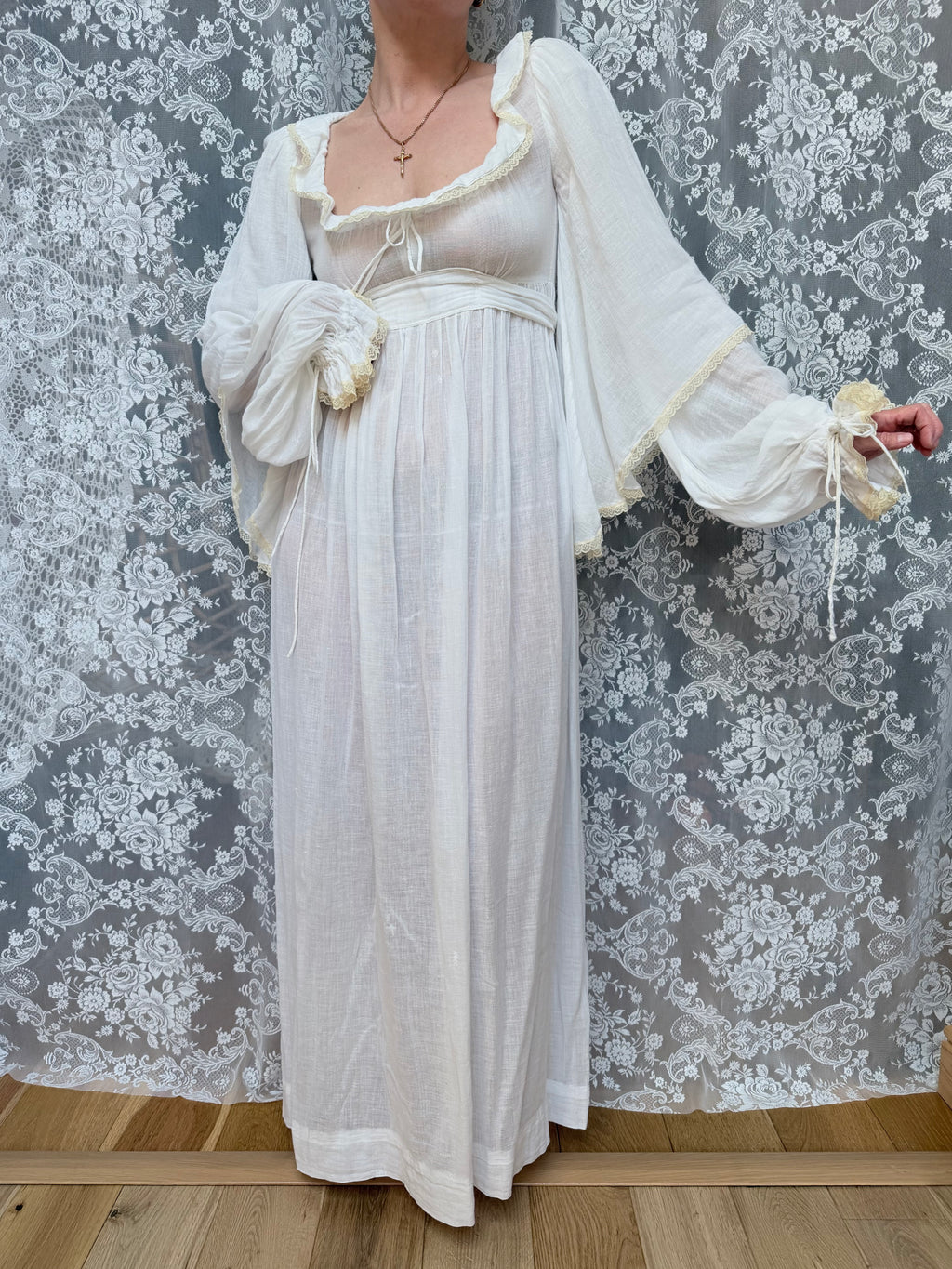 Vintage Rare 1970s BIBA White Cotton Dress