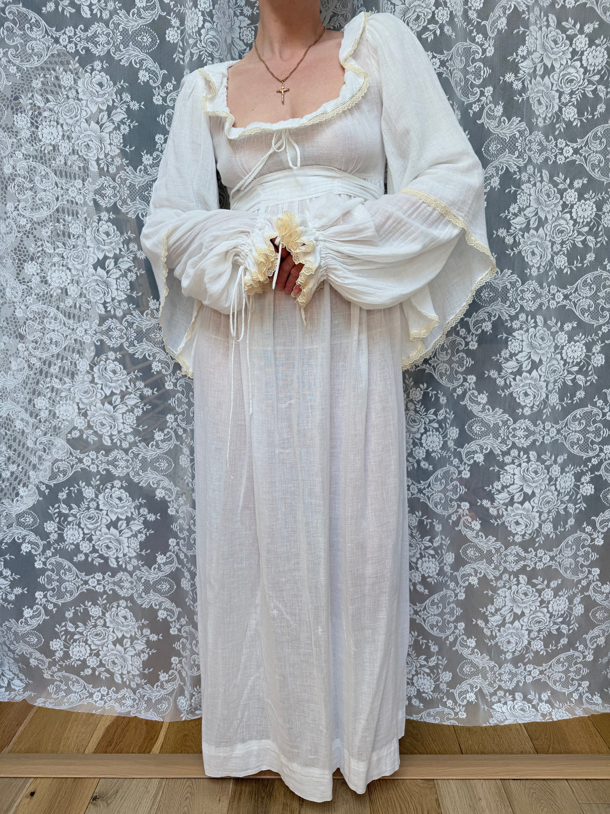 Vintage Rare 1970s BIBA White Cotton Dress