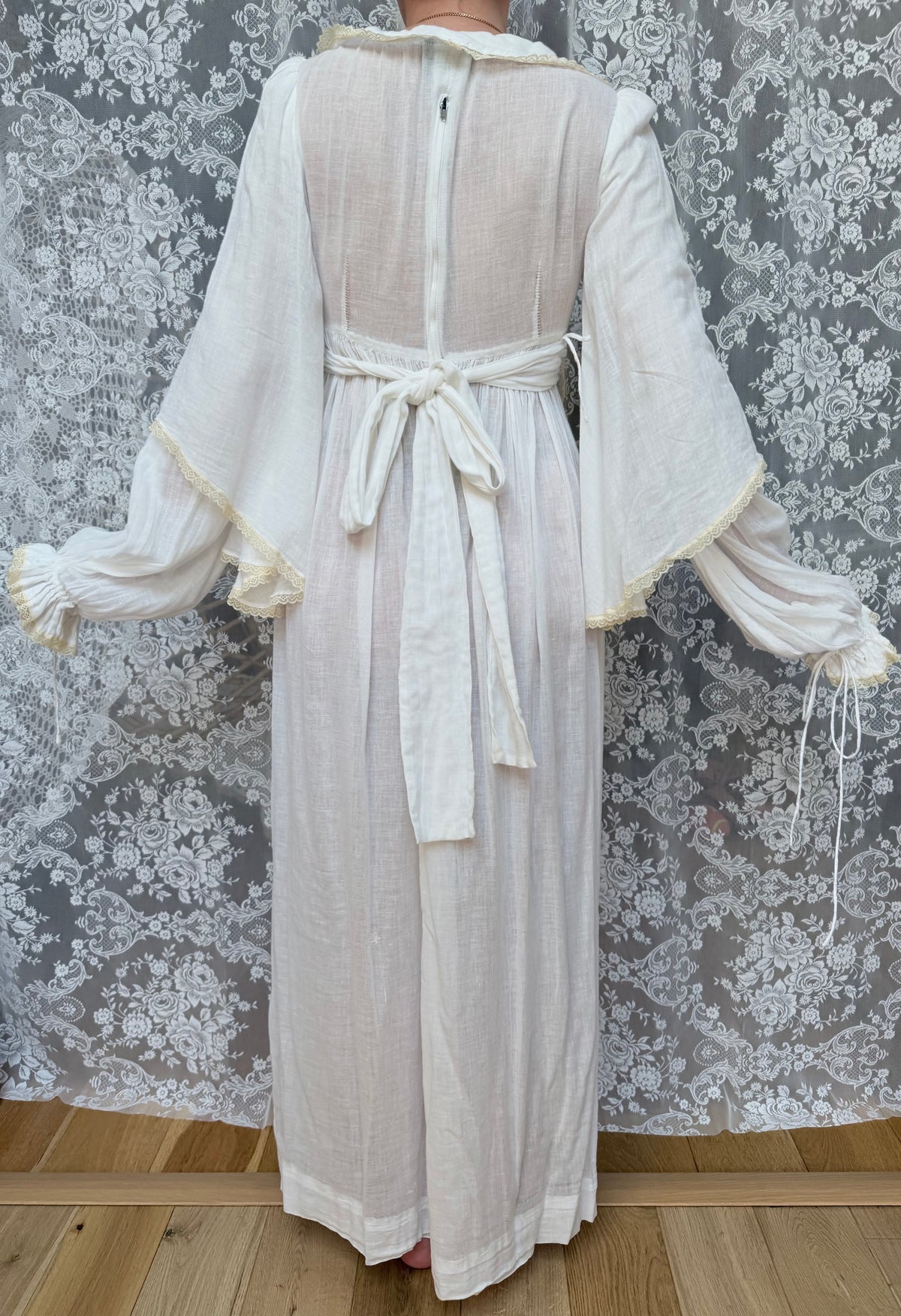 Vintage Rare 1970s BIBA White Cotton Dress
