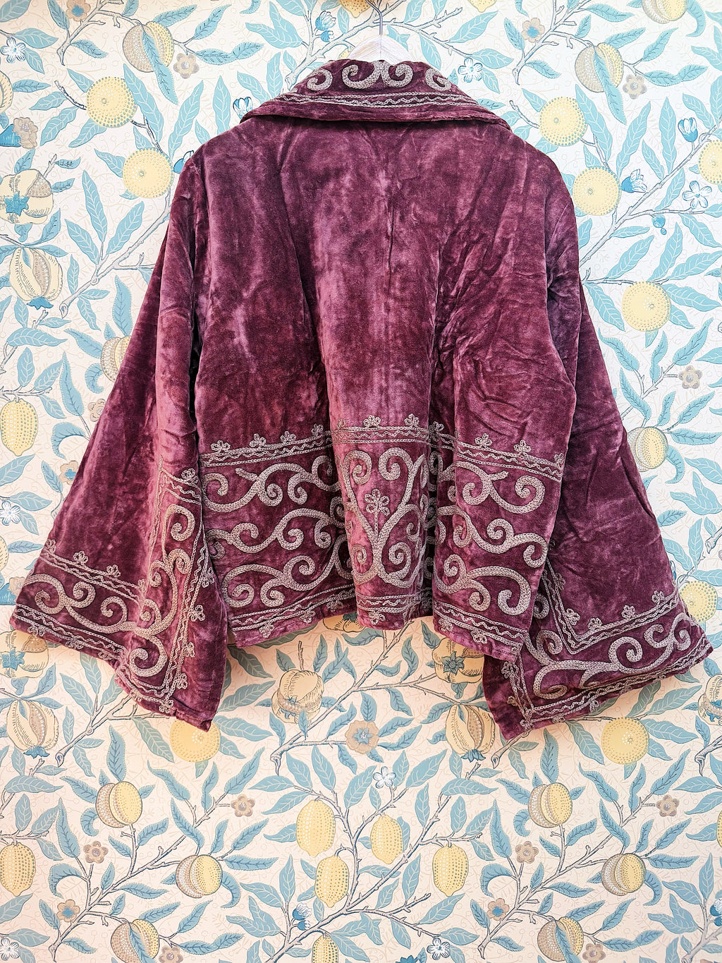 The Agatha Cropped Jacket in Rusty Red Velvet | Antique-Inspired & Traditionally Made